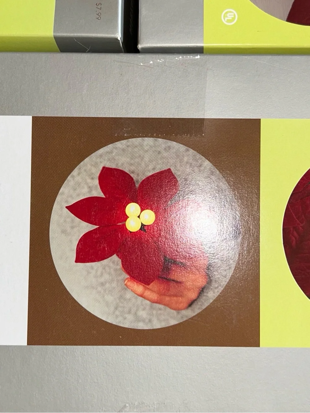 4 Retro Martha Stewart 2002 Red Pearl Poinsettia Christmas String Lights Rare